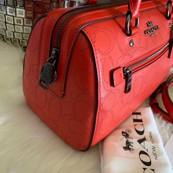 COACH ROWAN SATCHEL/CROSSBODY SIGNATURE LEATHE PURSE - Picture 7 of 11